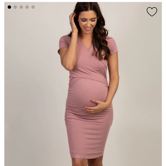 MATERNITY/NURSING Mauve Cross Front Short Sleeve - Picture 2 of 4